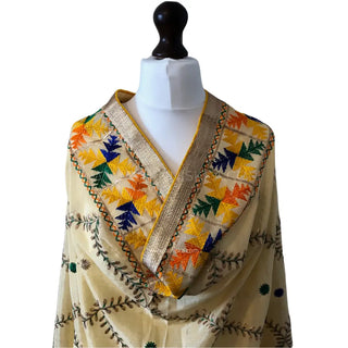 Sonehri Bagh Phulkari Dupatta - Punjabi Phulkari Dupatta