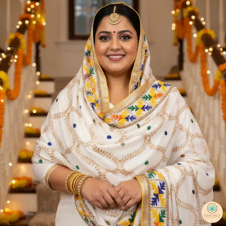 The Basant Bahaar Phulkari Dupatta - Punjabi Phulkari Dupatta