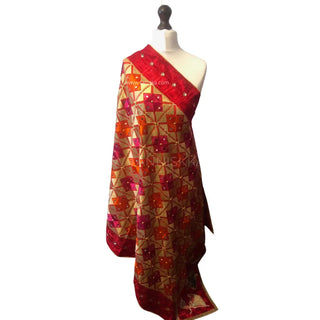 The Bridal Shagun Phulkari Dupatta - Punjabi Phulkari Dupatta