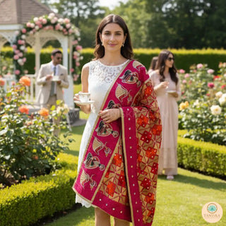 The Bridal Shagun Phulkari Dupatta - Punjabi Phulkari Dupatta
