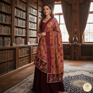 The Bridal Shagun Phulkari Dupatta - Punjabi Phulkari Dupatta