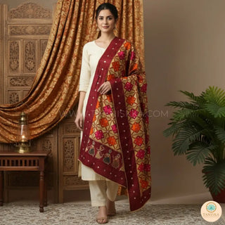 The Bridal Shagun Phulkari Dupatta - Punjabi Phulkari Dupatta