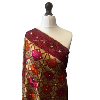 The Bridal Shagun Phulkari Dupatta - Punjabi Phulkari Dupatta