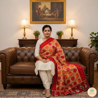 The Bridal Shagun Phulkari Dupatta - Punjabi Phulkari Dupatta