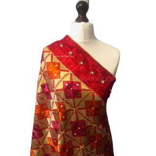 The Bridal Shagun Phulkari Dupatta - Punjabi Phulkari Dupatta
