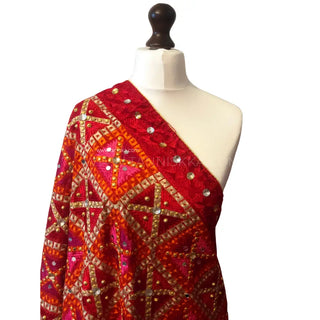 The Bridal Shagun Phulkari Dupatta - Punjabi Phulkari Dupatta