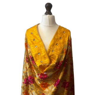 The Bridal Shagun Phulkari Dupatta - Punjabi Phulkari Dupatta