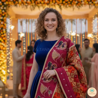 The Bridal Shagun Phulkari Dupatta - Punjabi Phulkari Dupatta
