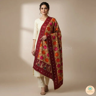 The Bridal Shagun Phulkari Dupatta - Punjabi Phulkari Dupatta