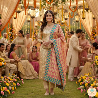 The Diamond Phulkari Dupatta - Punjabi Phulkari Dupatta