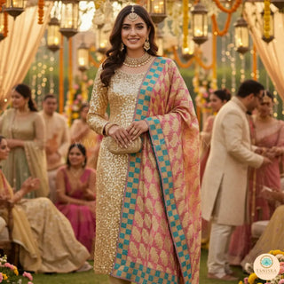 The Diamond Phulkari Dupatta - Punjabi Phulkari Dupatta