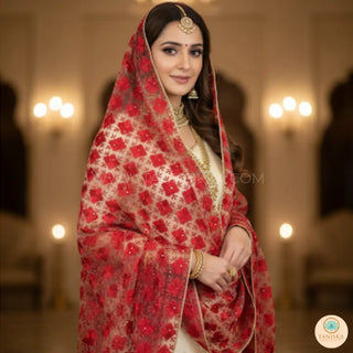 The Eternal Love Phulkari Dupatta - Punjabi Phulkari Dupatta