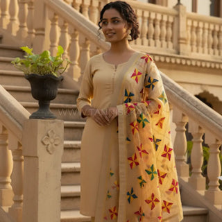 The Golden Star Bloom Phulkari Dupatta - Punjabi Phulkari Dupatta