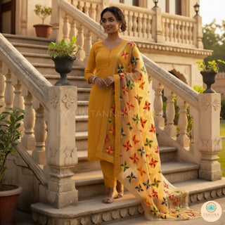 The Golden Star Bloom Phulkari Dupatta - Punjabi Phulkari Dupatta