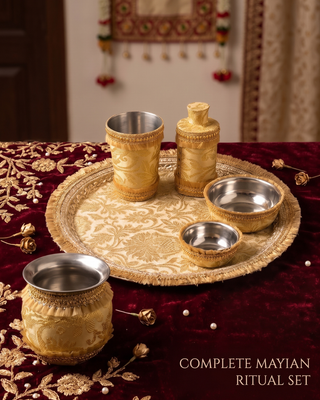 Handcrafted Luxury - Golden Haldi / Mayian Set - Essentials for Wedding Ceremonies