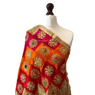 The Sangeet Phulkari Dupatta - Punjabi Phulkari Dupatta