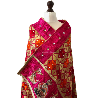 The Bridal Shagun Phulkari Dupatta - Punjabi Phulkari Dupatta