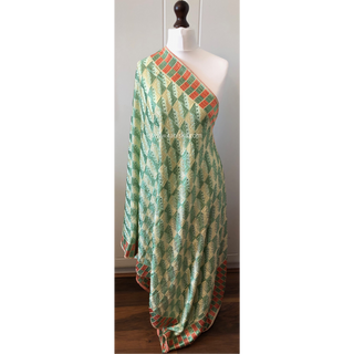 The Pistachio Phulkari Dupatta - Punjabi Phulkari Dupatta