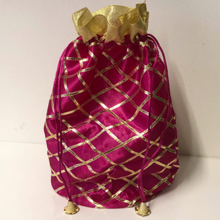 Decorative Drawstring Gift Bag (Hot Pink) - Luxury Gift Bags