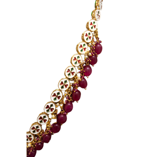 The Sovereign Ishani Ruby-Tone Heritage Haar (Hot Pink) - Necklace Set