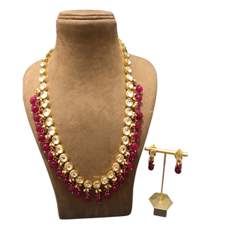 The Sovereign Ishani Ruby-Tone Heritage Haar (Hot Pink) - Necklace Set