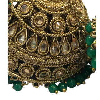 MEHREEN 3 Tier Emerald Jhoomer Kaleere