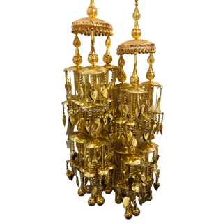 EXCLUSIVE PIPPAL PATTI TRADITIONAL BRIDAL KALIRE, GOLDEN FINISHED POLISH KALIRE