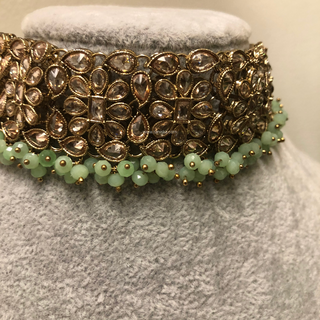 MISHKA Designer Mint Choker Set - Necklace Set
