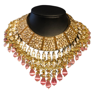 HEER Designer Baby Pink Kundan Necklace Set - Necklace Set