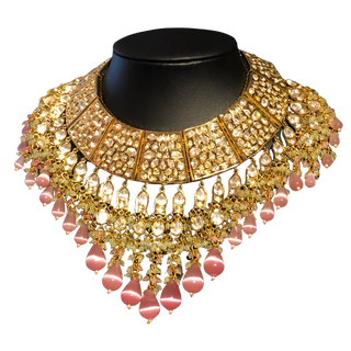 HEER Designer Baby Pink Kundan Necklace Set - Necklace Set