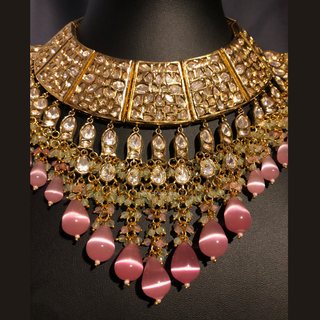 HEER Designer Baby Pink Kundan Necklace Set - Necklace Set