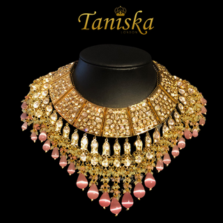 HEER Designer Baby Pink Kundan Necklace Set - Necklace Set