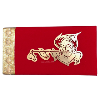 Krishna Bright Red Shagun Money Envelope - Single Envelope - Money Envelopes for Gifting