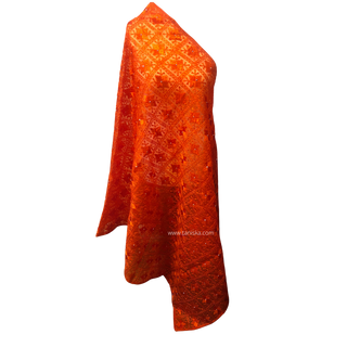 The Citrine Fire Phulkari Dupatta - Punjabi Phulkari Dupatta