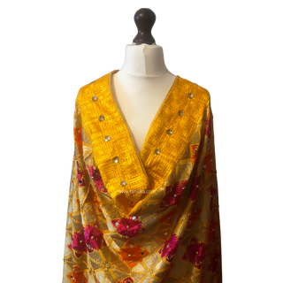 The Bridal Shagun Phulkari Dupatta - Punjabi Phulkari Dupatta