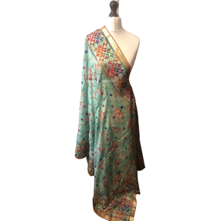 The Mint Meadow Phulkari Dupatta - Punjabi Phulkari Dupatta