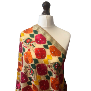 The Sahiba Hathi Phulkari Dupatta - Punjabi Phulkari Dupatta