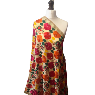 The Sahiba Hathi Phulkari Dupatta - Punjabi Phulkari Dupatta