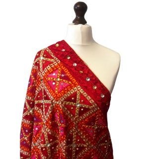 The Bridal Shagun Phulkari Dupatta - Punjabi Phulkari Dupatta