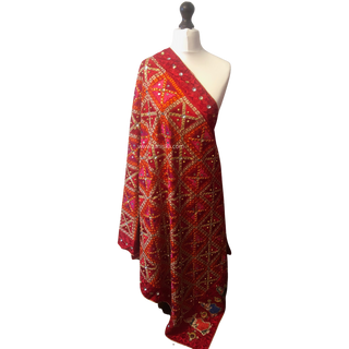 The Bridal Shagun Phulkari Dupatta - Punjabi Phulkari Dupatta