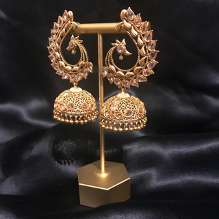 TANISHQ Designer Antique Gold Earrings - Golden