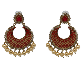 MISHCA Meenakari Earrings - Ruby Red