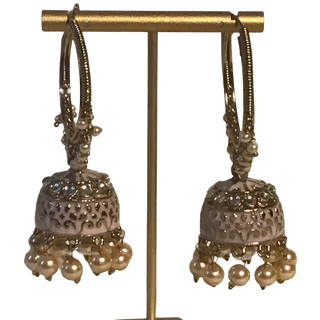 ISHIKA Meenakari (Hand Painted) Jhumki - Taupe