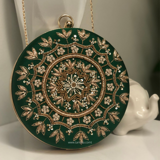 The Emerald Mandala Clutch Bag - Clutch Bag