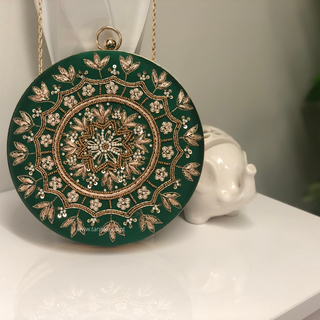 The Emerald Mandala Clutch Bag - Clutch Bag