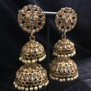JULIE Double Tier Antique Gold Jhumki’s