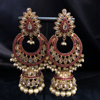 Antique Gold Earrings (Jhumkis) - Golden