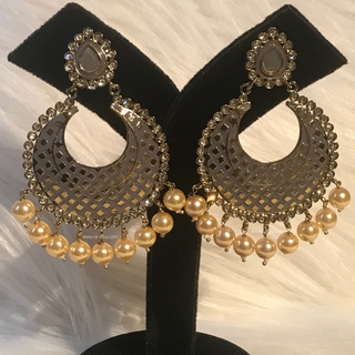 MISHCA Meenakari Earrings - Grey