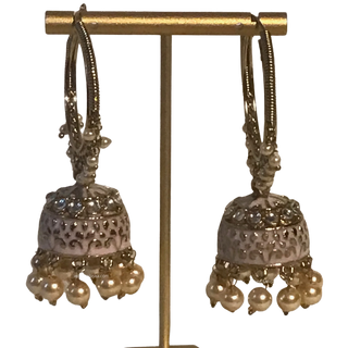 ISHIKA Meenakari (Hand Painted) Jhumki - Taupe
