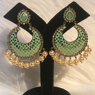 MISHCA Meenakari Earrings - Mint
